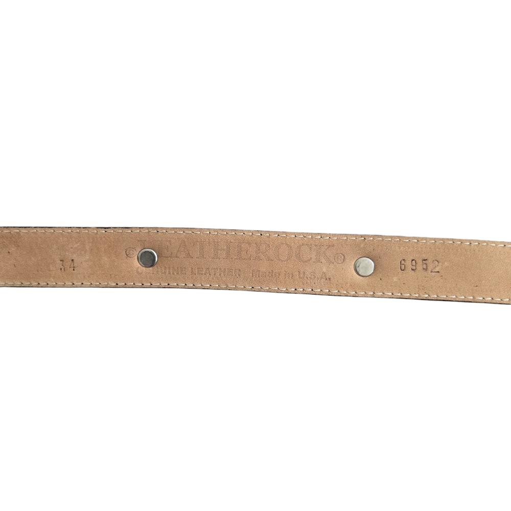 Leatherock Women's Hematite Tumbled Stone Black Leather Belt Size 34 - Picture 5 of 6